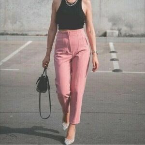 Zara Blush Pink High-Waisted Trousers